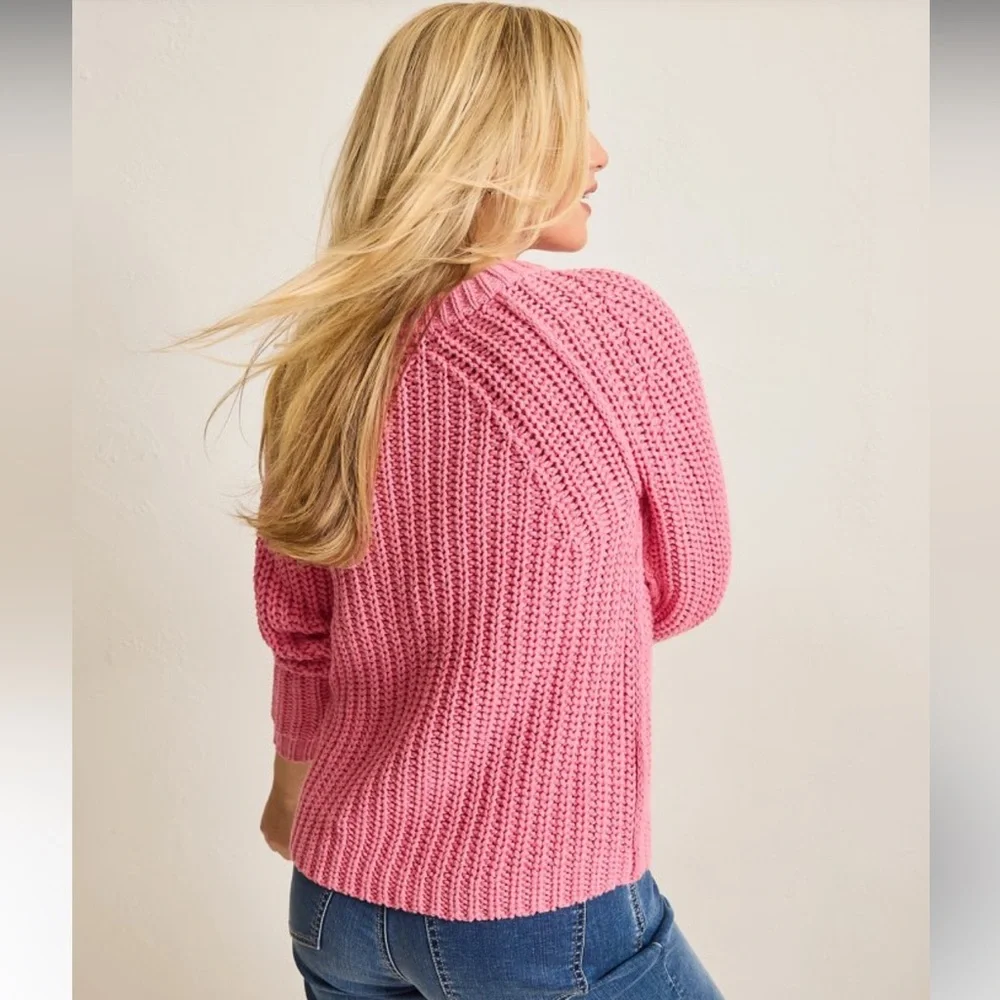 Pink Knit Women's Sweater - Picture 4 of 8